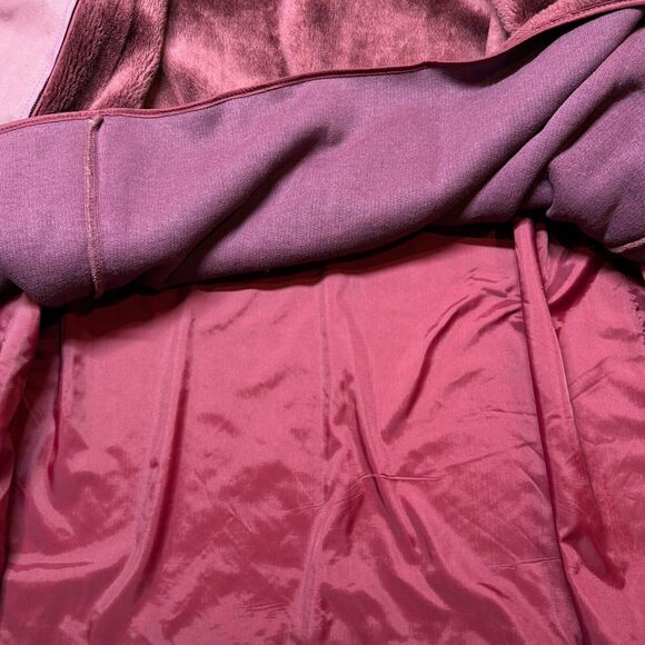 Vintage London Fog Maincoats Removable Faux Fur Lining Mauve Trench Belted Sz 12 - Picture 8 of 10